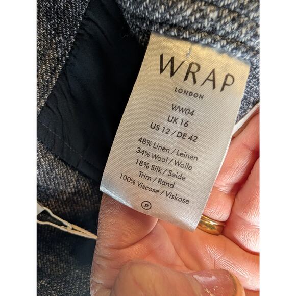 WRAP LONDON Women's Gray Tweed Shorts Size 12 NWT Linen Wool Silk Luxury UK - Picture 6 of 13